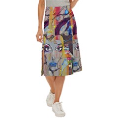 Graffiti Mural Street Art Painting Midi Panel Skirt by Ket1n9