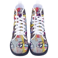 Graffiti Mural Street Art Painting Men s High-top Canvas Sneakers by Ket1n9