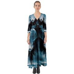 Rising Angel Fantasy Button Up Boho Maxi Dress by Ket1n9