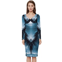 Rising Angel Fantasy Long Sleeve V-neck Bodycon Dress  by Ket1n9