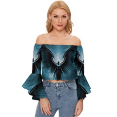 Rising Angel Fantasy Off Shoulder Flutter Bell Sleeve Top by Ket1n9