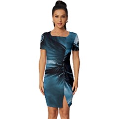 Rising Angel Fantasy Fitted Knot Split End Bodycon Dress by Ket1n9