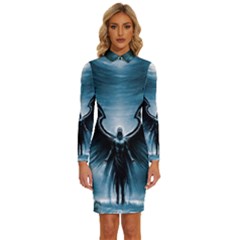 Rising Angel Fantasy Long Sleeve Shirt Collar Bodycon Dress by Ket1n9