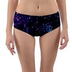 Realistic Night Sky Poster With Constellations Reversible Mid-waist Bikini Bottoms by Ket1n9