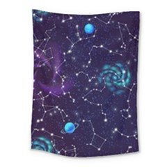 Realistic Night Sky Poster With Constellations Medium Tapestry by Ket1n9