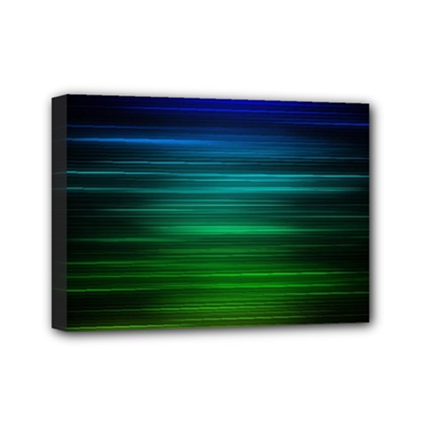 Blue And Green Lines Mini Canvas 7  X 5  (stretched) by Ket1n9