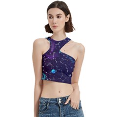 Realistic Night Sky Poster With Constellations Cut Out Top