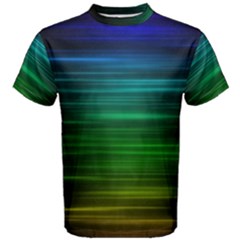 Blue And Green Lines Men s Cotton T-shirt by Ket1n9