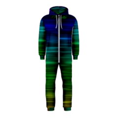 Blue And Green Lines Hooded Jumpsuit (kids)