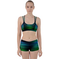 Blue And Green Lines Perfect Fit Gym Set by Ket1n9