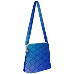 Blue Pattern Plain Cartoon Zipper Messenger Bag by Ket1n9