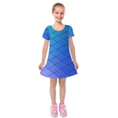 Blue Pattern Plain Cartoon Kids  Short Sleeve Velvet Dress by Ket1n9