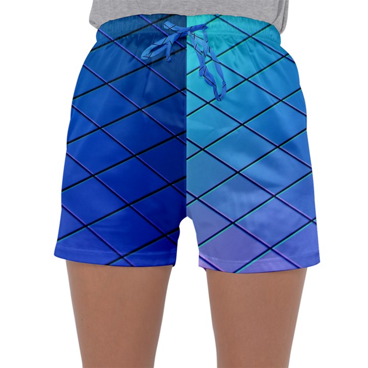 Blue Pattern Plain Cartoon Sleepwear Shorts