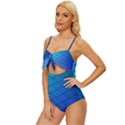 Blue Pattern Plain Cartoon Knot Front One-Piece Swimsuit View2