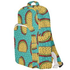 Taco Drawing Background Mexican Fast Food Pattern Double Compartment Backpack by Ket1n9