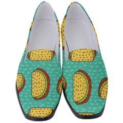 Taco Drawing Background Mexican Fast Food Pattern Women s Classic Loafer Heels by Ket1n9