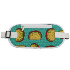 Taco Drawing Background Mexican Fast Food Pattern Rounded Waist Pouch by Ket1n9