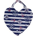 Seamless Marine Pattern Giant Heart Shaped Tote View1