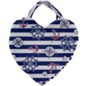 Seamless Marine Pattern Giant Heart Shaped Tote View2