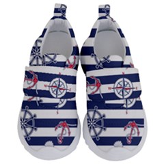 Seamless Marine Pattern Kids  Velcro No Lace Shoes by Ket1n9