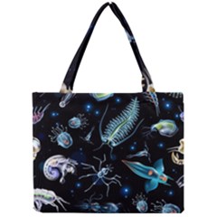 Colorful Abstract Pattern Consisting Glowing Lights Luminescent Images Marine Plankton Dark Backgrou Mini Tote Bag by Ket1n9