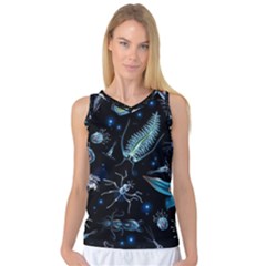 Colorful Abstract Pattern Consisting Glowing Lights Luminescent Images Marine Plankton Dark Backgrou Women s Basketball Tank Top by Ket1n9