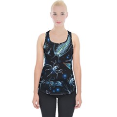 Colorful Abstract Pattern Consisting Glowing Lights Luminescent Images Marine Plankton Dark Backgrou Piece Up Tank Top