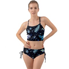 Colorful Abstract Pattern Consisting Glowing Lights Luminescent Images Marine Plankton Dark Backgrou Mini Tank Bikini Set by Ket1n9