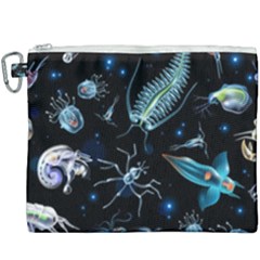 Colorful Abstract Pattern Consisting Glowing Lights Luminescent Images Marine Plankton Dark Backgrou Canvas Cosmetic Bag (xxxl) by Ket1n9