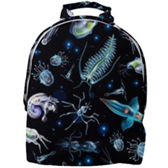 Colorful Abstract Pattern Consisting Glowing Lights Luminescent Images Marine Plankton Dark Backgrou Mini Full Print Backpack by Ket1n9