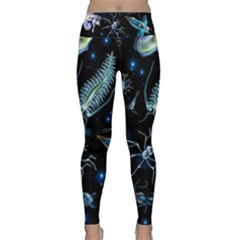 Colorful Abstract Pattern Consisting Glowing Lights Luminescent Images Marine Plankton Dark Backgrou Lightweight Velour Classic Yoga Leggings by Ket1n9