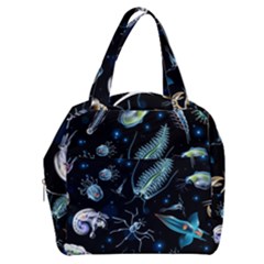 Colorful Abstract Pattern Consisting Glowing Lights Luminescent Images Marine Plankton Dark Backgrou Boxy Hand Bag by Ket1n9