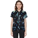 Colorful Abstract Pattern Consisting Glowing Lights Luminescent Images Marine Plankton Dark Backgrou Short Sleeve Pocket Shirt View1