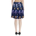 Marine Seamless Pattern Thin Line Memphis Style Pleated Skirt View2