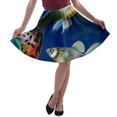 Marine Fishes A-line Skater Skirt by Ket1n9