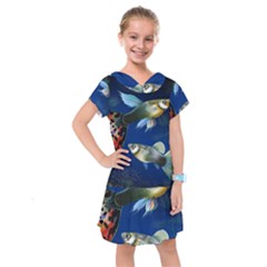 Marine Fishes Kids  Drop Waist Dress by Ket1n9