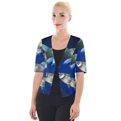 Marine Fishes Cropped Button Cardigan by Ket1n9