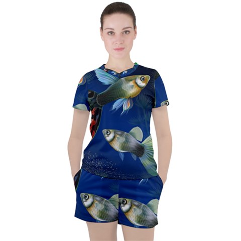 Marine Fishes Women s T-shirt And Shorts Set by Ket1n9