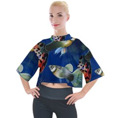 Marine Fishes Mock Neck T-shirt by Ket1n9