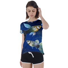 Marine Fishes Short Sleeve Open Back T-shirt by Ket1n9