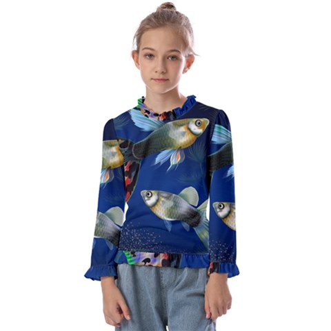 Marine Fishes Kids  Frill Detail T-shirt by Ket1n9