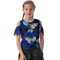 Marine Fishes Kids  Butterfly Cutout T-shirt by Ket1n9