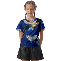 Marine Fishes Kids  Front Cut T-shirt by Ket1n9