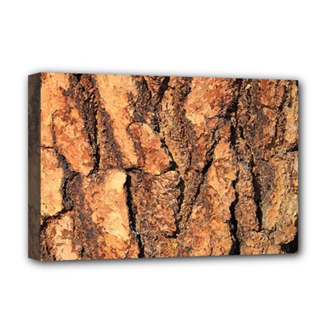 Bark Texture Wood Large Rough Red Wood Outside California Deluxe Canvas 18  X 12  (stretched) by Ket1n9