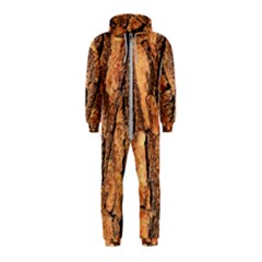 Bark Texture Wood Large Rough Red Wood Outside California Hooded Jumpsuit (kids)