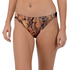 Bark Texture Wood Large Rough Red Wood Outside California Band Bikini Bottoms by Ket1n9