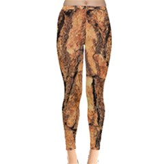 Bark Texture Wood Large Rough Red Wood Outside California Inside Out Leggings by Ket1n9