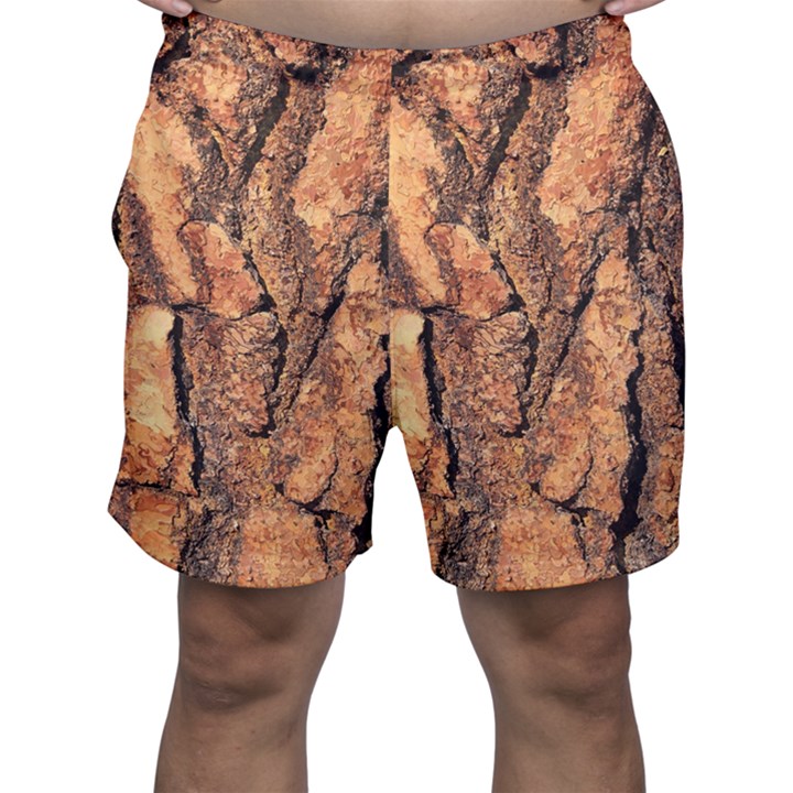 Bark Texture Wood Large Rough Red Wood Outside California Men s Shorts