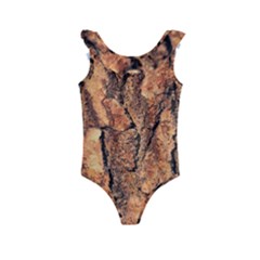 Bark Texture Wood Large Rough Red Wood Outside California Kids  Frill Swimsuit by Ket1n9