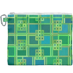 Green Abstract Geometric Canvas Cosmetic Bag (xxxl) by Ket1n9